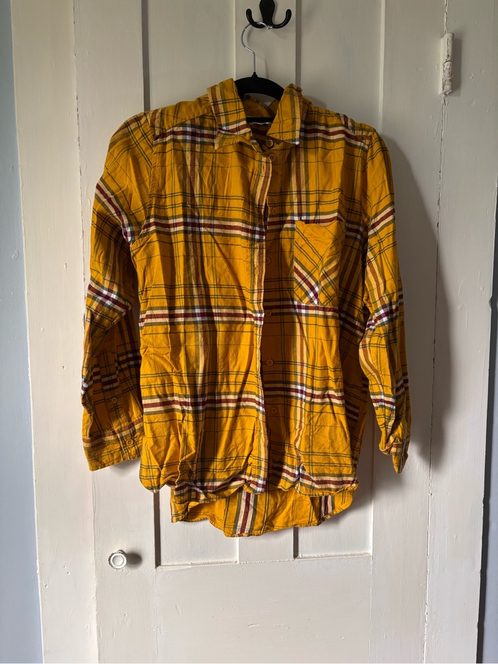 Yellow Plaid Button-Up Shirt